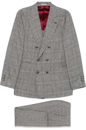 Brunello Cucinelli Traje a cuadros príncipe de Gales