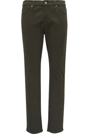 Frame Pantalones ajustados con pinzas de mezcla de algodón