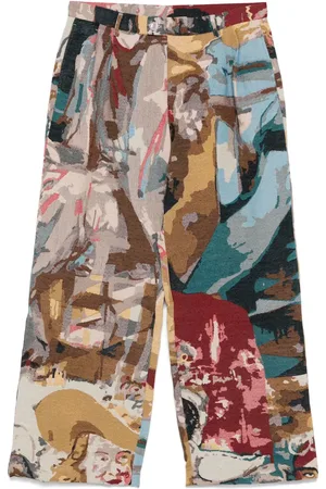 KIDSUPER STUDIOS Pantalones con pinturas en jacquard