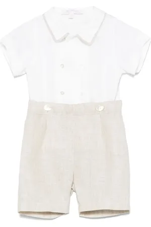 Mariella Ferrari Set de pantalones cortos y camisa de lino