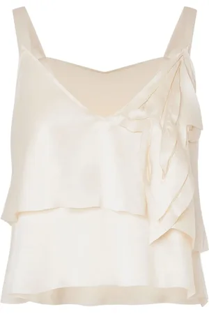 Alberta Ferretti Top con cuello redondo