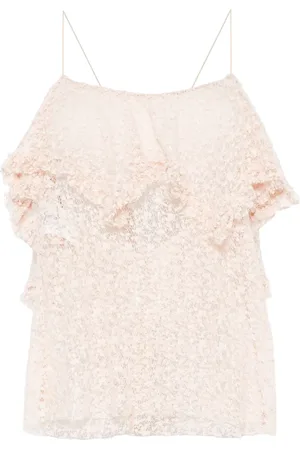 Serafini Top de encaje con volantes