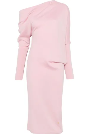 Moschino Vestido midi con cuello asimétrico