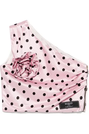 Balmain Top con aplique floral