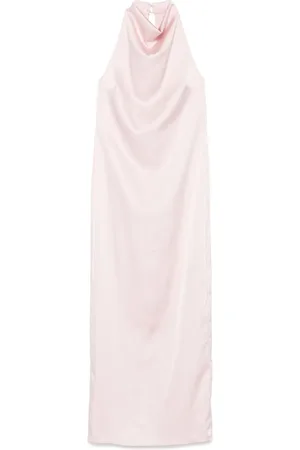 ROTATE Vestido con escote halter de satén
