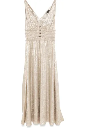 Maje Vestido midi con cintura fruncida
