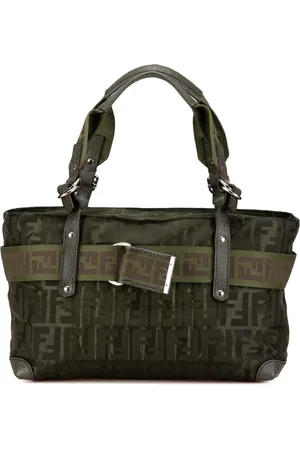 Fendi Bolso de mano Zucca Bylon Zip Code mediano 2000-2010