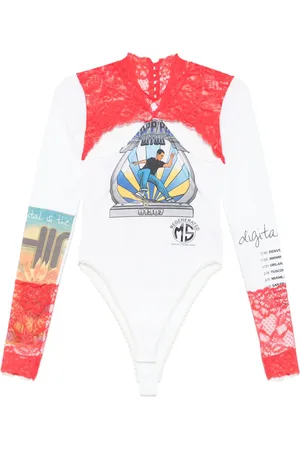 Marine Serre Body con detalle de encaje