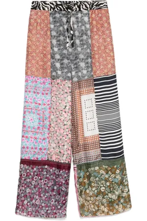 Marine Serre Pantalones Regenerated de seda