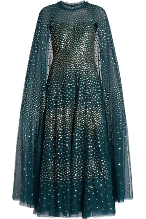 Needle & Thread Vestido estilo capa con lentejuelas