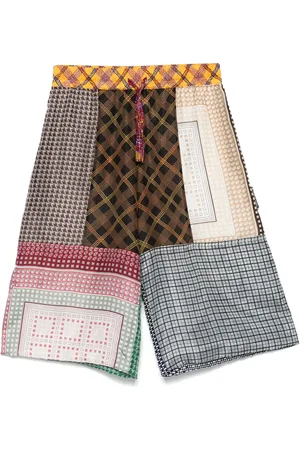 Marine Serre Pantalones cortos de seda con pañuelo