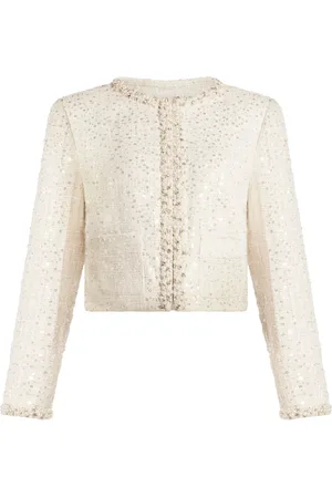 LOVESHACKFANCY Chaqueta con perlas artificiales