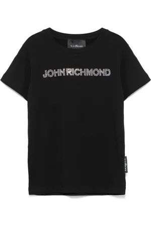 John Richmond Camiseta con logo de cristales