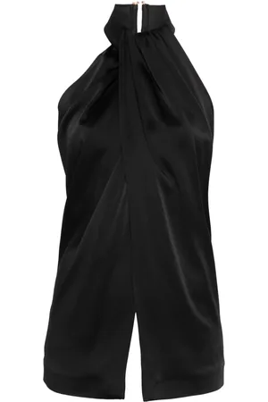 Stella McCartney Top sin mangas de satén con cuello halter