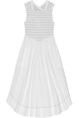Ganni Vestido midi con cuello cuadrado