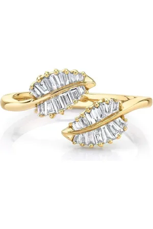 Anita Anillo con diseño de palmera en oro amarillo de 18 ct con diamantes