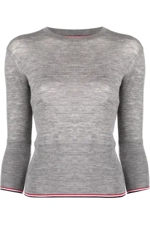 Thom Browne Polo de punto con ribete de rayas
