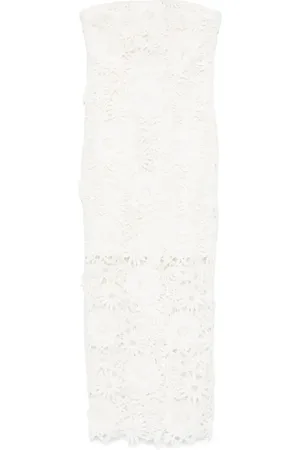 ROTATE Vestido midi con encaje en 3D