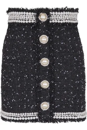 Balmain Falda corta con detalle de perlas