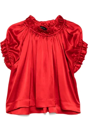 Simone Rocha Top elástico fruncido con volantes
