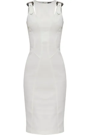 VERSACE Vestido midi con abertura trasera