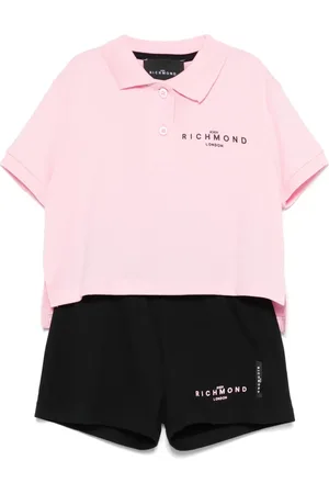 John Richmond Conjunto de polo y pantalones cortos con logo estampado