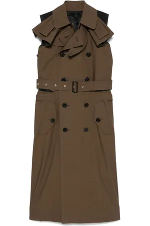 SACAI Vestido midi estilo gabardina