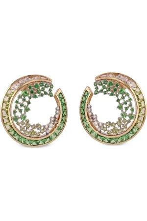 Ananya Aros Scatter en oro amarillo de 18 ct con diamantes y tsavorita