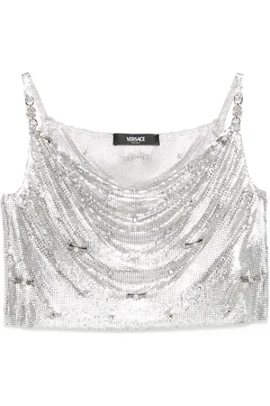 VERSACE Top sin mangas de malla
