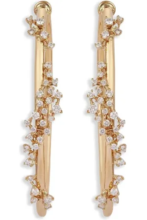 Ananya Pendientes de aro Scatter grandes en oro amarillo de 18 ct