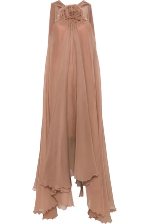 BLUMARINE Vestido largo con broche floral