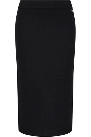 Armani Exchange Falda midi con logo en jacquard