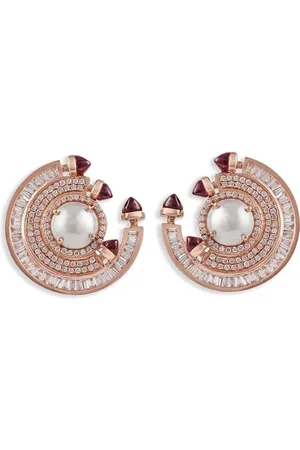 Ananya Pendientes Chakra en oro de 18 ct con diamantes y rubí