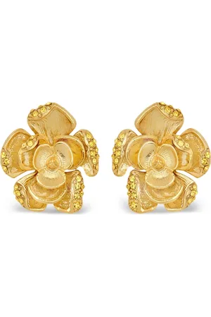 Oscar de la Renta Pendientes Rose en pavé pequeños