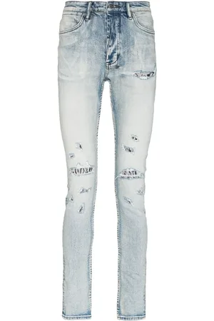 KSUBI Van Winkle Fire Patch Punk Blu skinny jeans