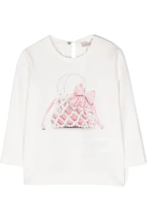 MONNALISA Camiseta de manga larga con bolso de mano estampado
