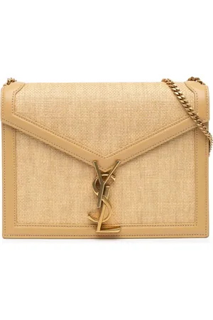 Saint Laurent Bandolera Cassandra Chain mediana de rafia 2021