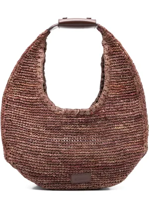 Staud Bolso de hombro Moon grande de rafia