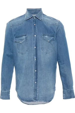 Sartorio Napoli Camisa vaquera con detalles rasgados