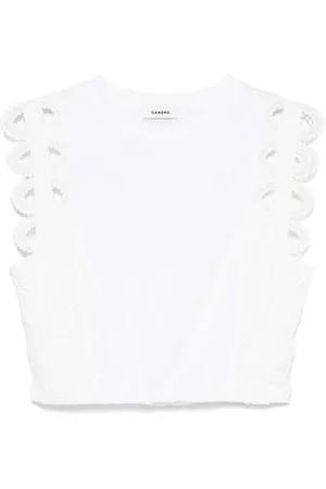 Sandro Camiseta corta con detalle de encaje