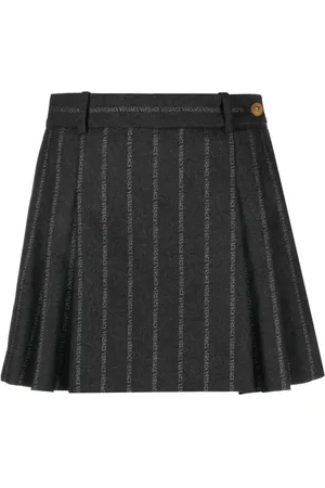 VERSACE Falda plisada con logo estampado