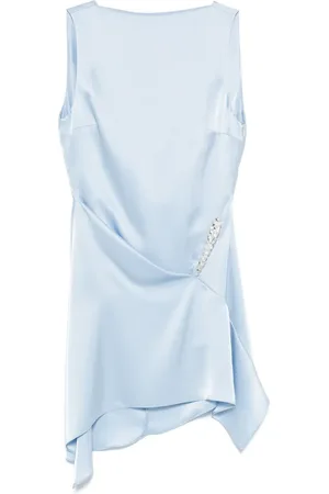 DAVID KOMA Vestido corto asimétrico con detalle de cristal