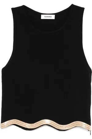 Sandro Top corto con lentejuelas