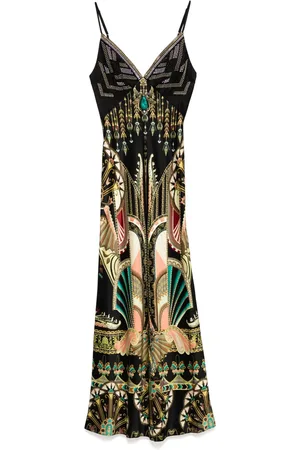Camilla Slip dress con corte al bies y cuello en V