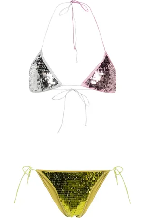Oseree Bikini triangular con lentejuelas