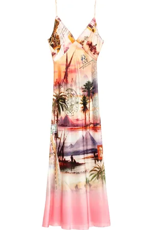 Camilla Slip dress con corte al bies y cuello en V