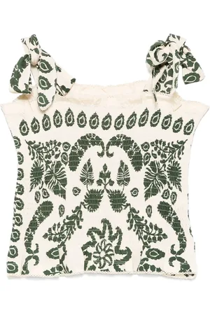 Sandro Top fruncido con estampado floral