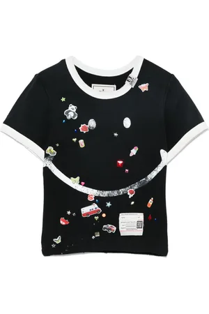 Maison Mihara Yasuhiro Camiseta con motivo smiley estampado