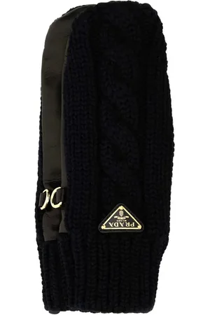 Prada Guantes con logo triangular esmaltado