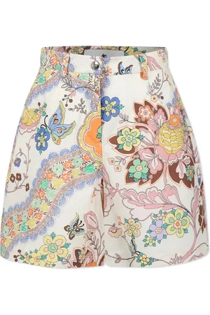 Etro Pantalones cortos de algodón con motivo de cachemira